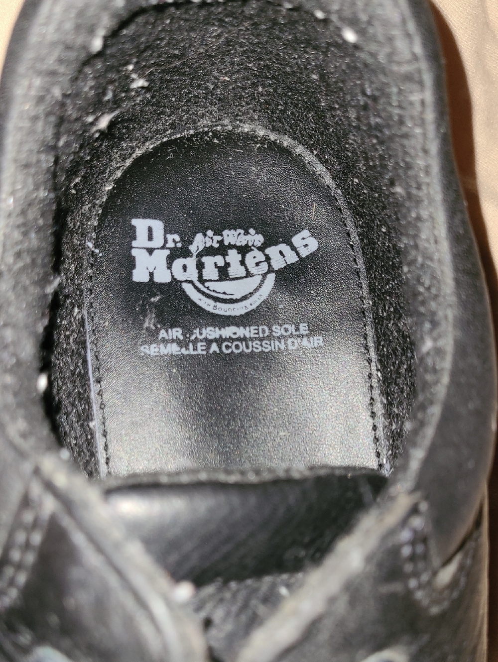 NWOT Dr. Martens Black Leather Lace-Up Shoes with Yellow Stitching - Picture 8 of 9